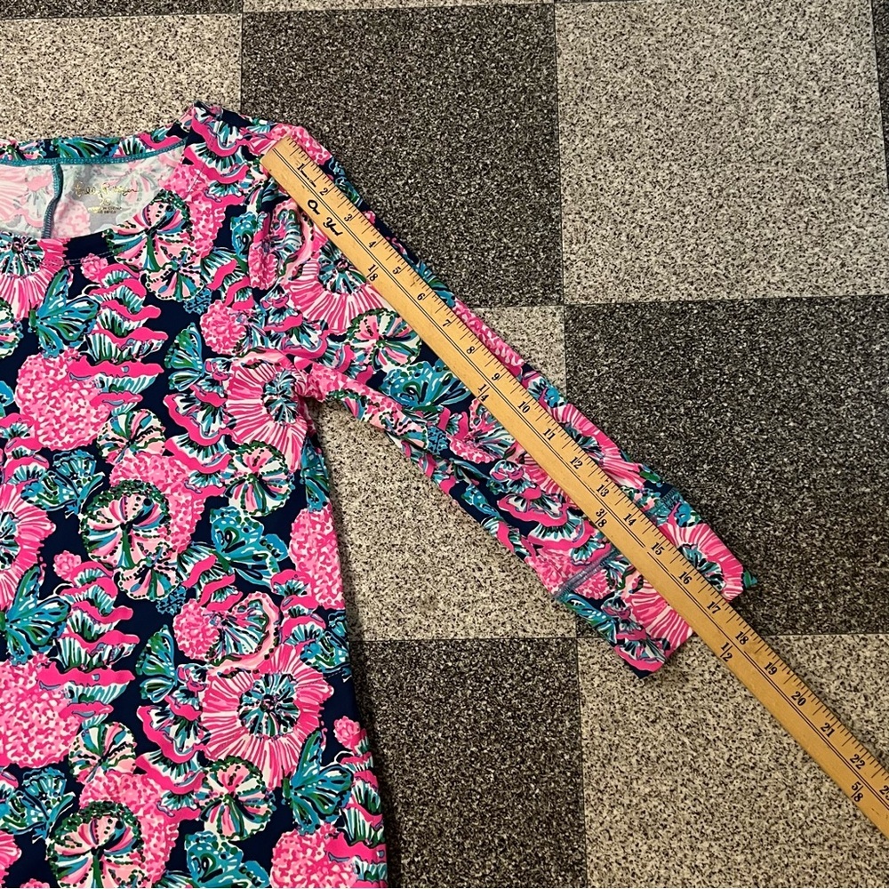 Lilly Pulitzer Solia UPF+50 Dress- Oyster Bay Navy Shroom With a View XS - Picture 7 of 12